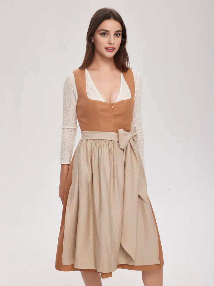 Keltainen dirndl, oranssi dirndl ja khaki Freda: Värikästä eleganssia jokaiseen tilaisuuteen